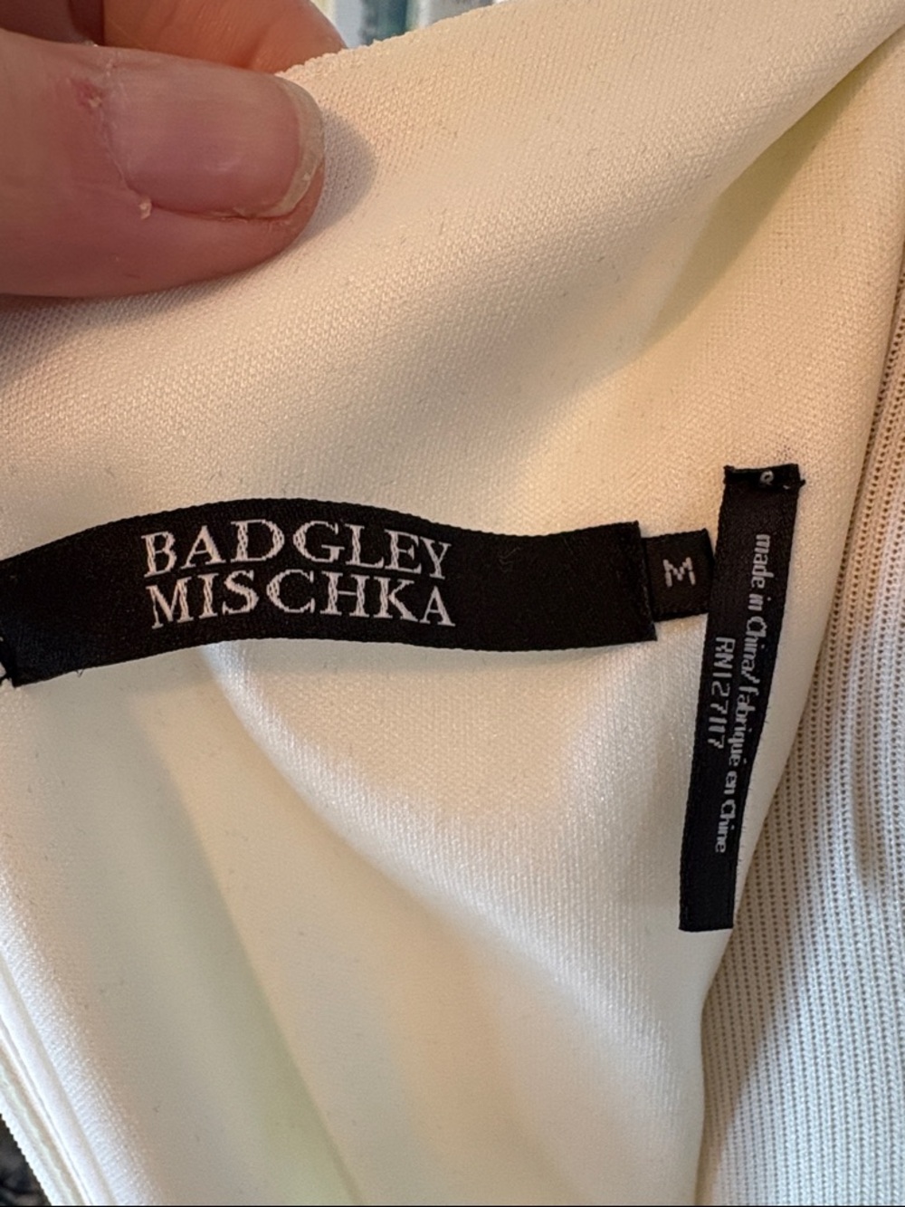 Badgley Mischka Ivory Boatneck Midi Dress - Picture 6 of 7